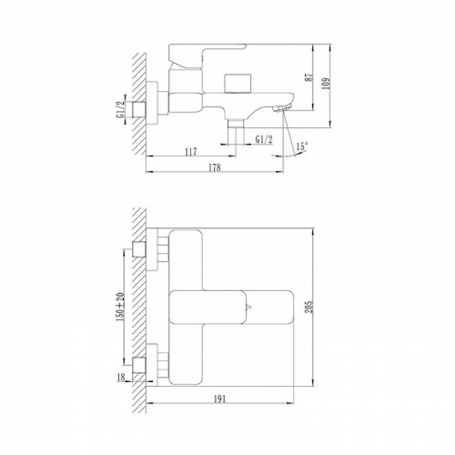 Смеситель для ванны Iddis Brick BRISB02i02, хром