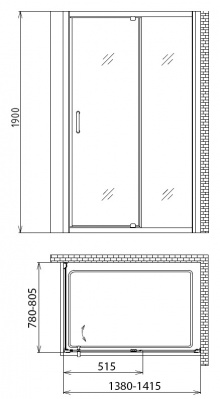 Душевой уголок Gemy Sunny Bay S28191E-A80 140x80x190
