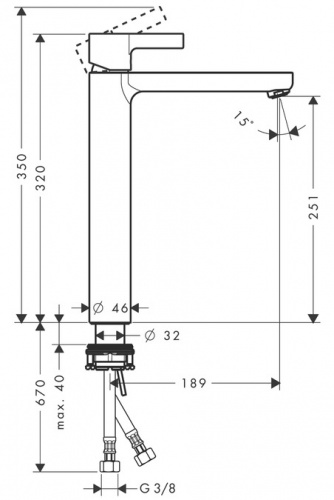 Смеситель для раковины Hansgrohe Metris S 31023000, хром