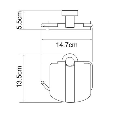 Держатель туалетной бумаги с крышкой WasserKRAFT Donau K-9425, хром