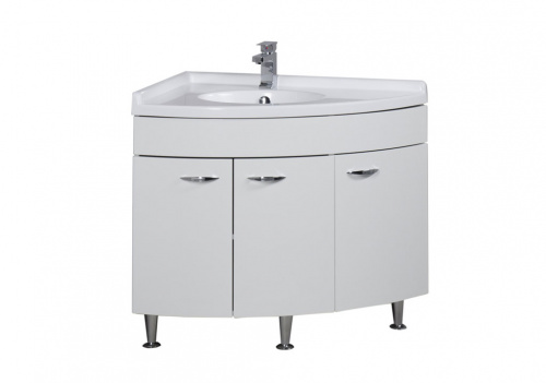 Тумба с раковиной Aquanet Корнер 80 L белый (закрытая)