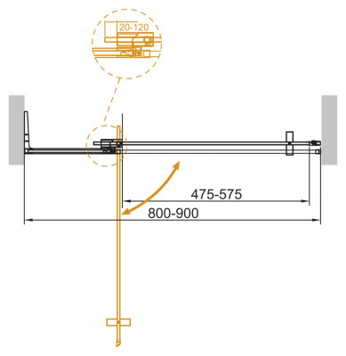 Душевой угол Cezares SLIDER-B-1-90/100-C-Cr 90x195