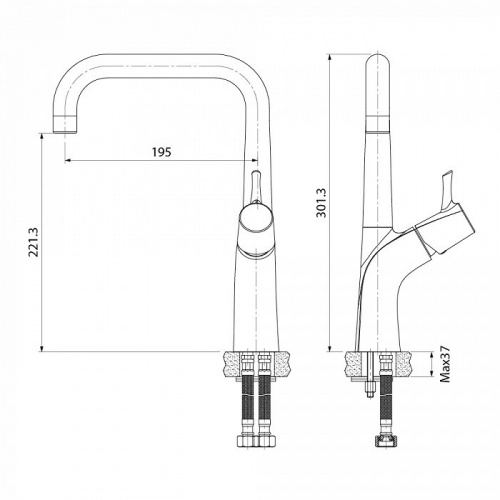 Смеситель для кухни Iddis Kitchen Line K07SB0Li05, хром
