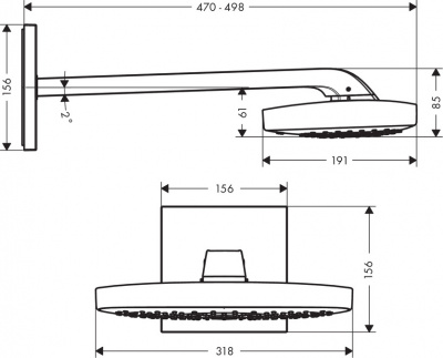 Верхний душ Hansgrohe Raindance Select E 300 3jet с держателем 26468400, белый/хром