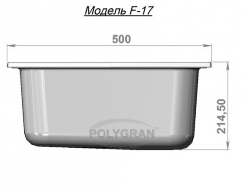 Кухонная мойка Polygran F-17 черный, 43х50х20