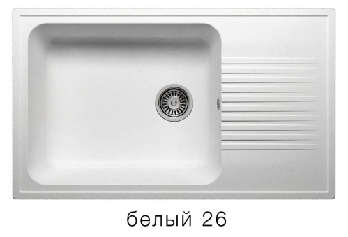 Кухонная мойка Polygran F-19 белый, 85х50х20,5