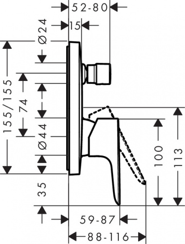 Смеситель для ванной Hansgrohe Talis E 71474000, хром