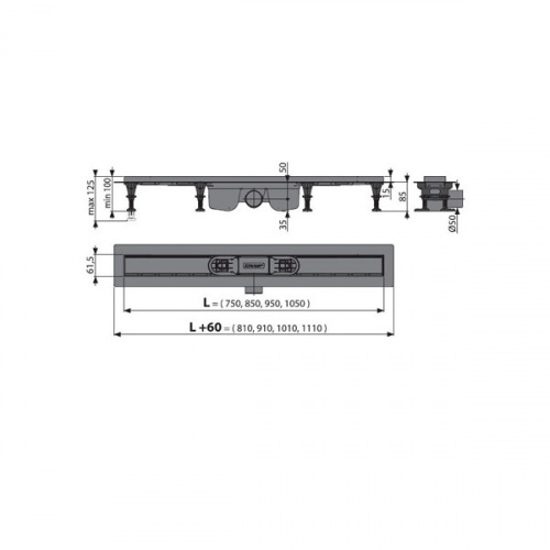 Душевой лоток AlcaPlast Optima APZ12-750