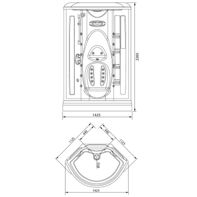 Душевая кабина Aquanet Taiti 110x110 с г/м, без пара, прозрачное стекло
