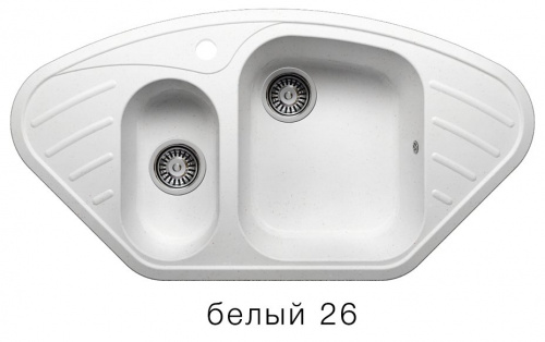 Кухонная мойка Polygran F-14 белый, 96х40,5х19
