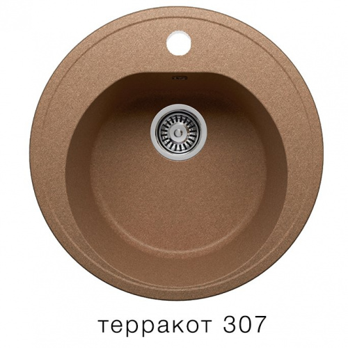 Кухонная мойка Polygran F-08 терракот, 51х51х19