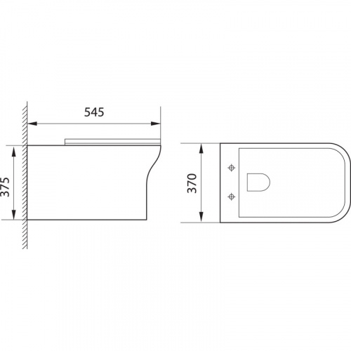 Подвесной унитаз Aquanet Rimless Cube-W CL-12248D