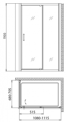 Душевой уголок Gemy Sunny Bay S28191C-A70 110x70x190