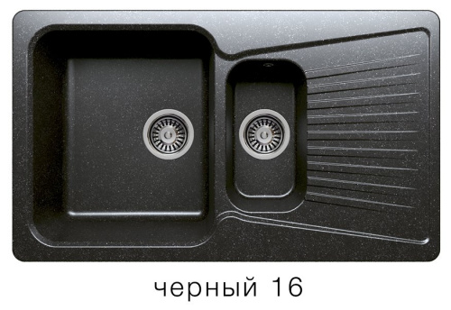 Кухонная мойка Polygran F-18 черный, 84х49х20