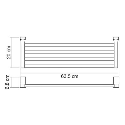 Полка для полотенец WasserKRAFT Leine K-5011, хром