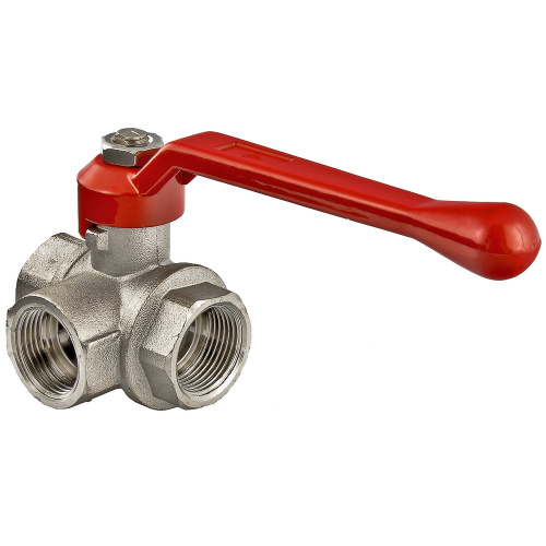 Кран шаровый Valtec трехходовой тип Т 3/4" ВН-ВН-ВН