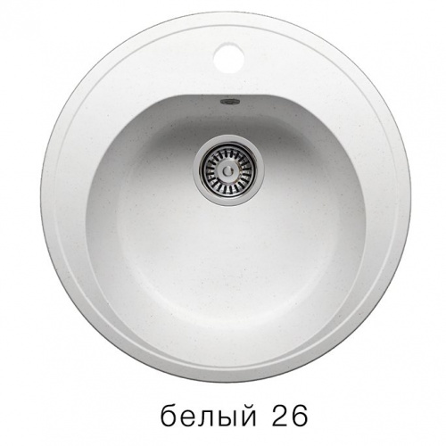 Кухонная мойка Polygran F-08 белый, 51х51х19
