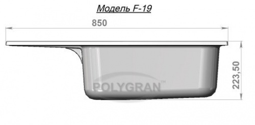 Кухонная мойка Polygran F-19 белый, 85х50х20,5