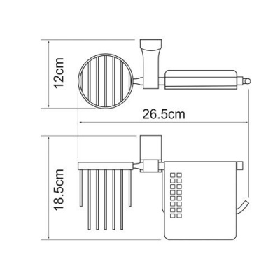 Держатель туалетной бумаги и освежителя WasserKRAFT Leine K-5059, хром