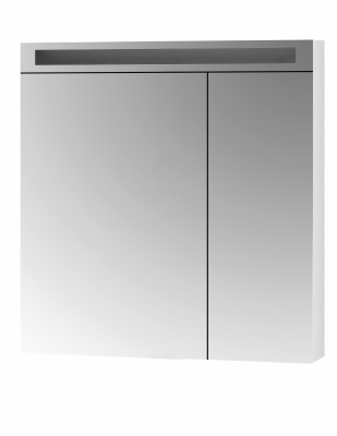 Зеркальный шкаф Dreja Air 80 с Led освещением и розеткой, 2д, (50/30), белый
