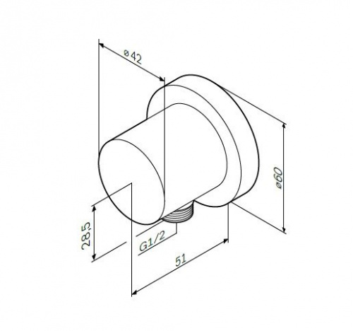 F0600E00 шланговое подсоединение, ½’’, хром
