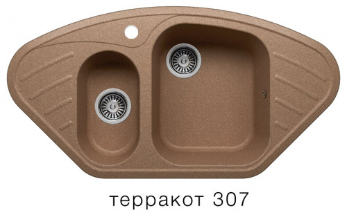 Кухонная мойка Polygran F-14 терракот, 96х40,5х19