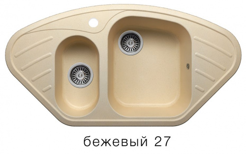 Кухонная мойка Polygran F-14 бежевый, 96х40,5х19