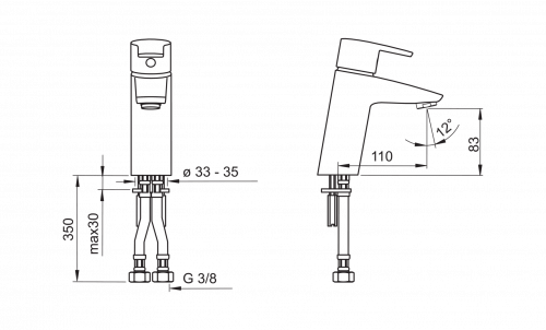 Смеситель для раковины Oras Cubista 2810F, хром