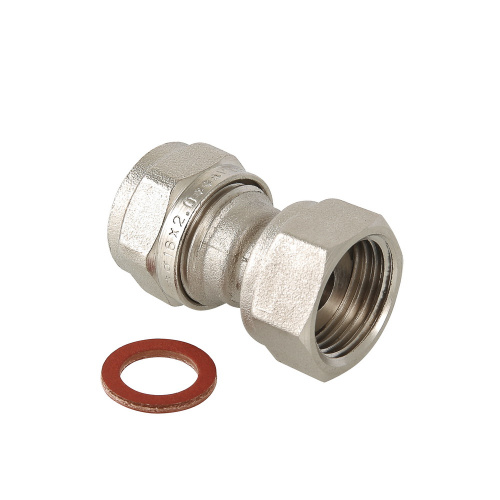Соединитель обжимной Valtec с накидной гайкой 16х1/2"