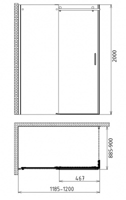 Душевой уголок Gemy Modern Gent S25191C-A6-90, 120x90x200