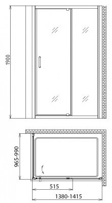 Душевой уголок Gemy Sunny Bay S28191E-A100 140x100x190