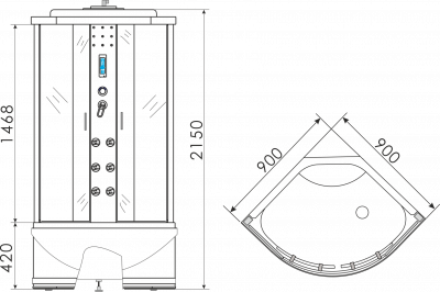 Кабина душевая Erlit Comfort ER4509TP-C3