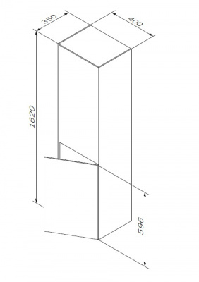 M50ACHX0406GM INSPIRE V2.0, шкаф-колонна, универсальный, подвесной, 40 см, push-to-open, графит мато