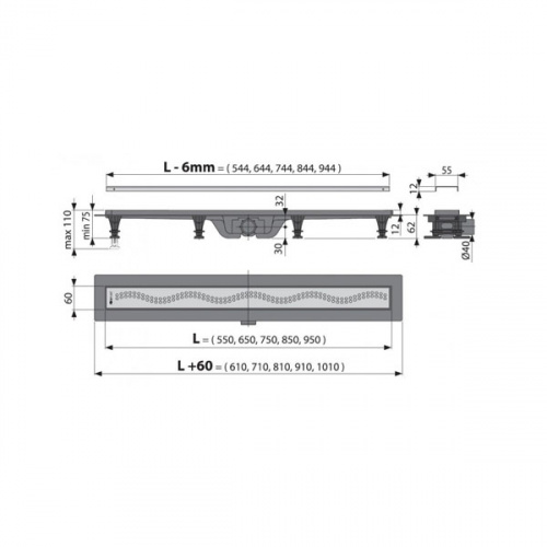 Душевой лоток AlcaPlast Simple APZ9-850M