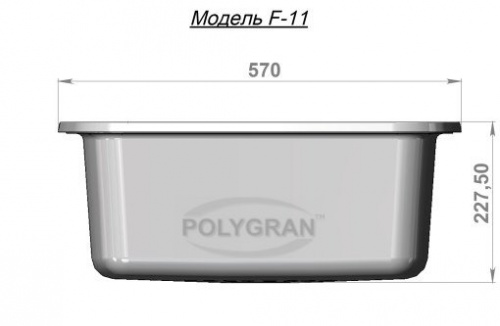 Кухонная мойка Polygran F-11 опал, 57х50х21