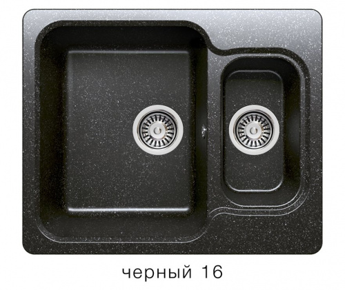 Кухонная мойка Polygran F-09 черный, 61х50х20