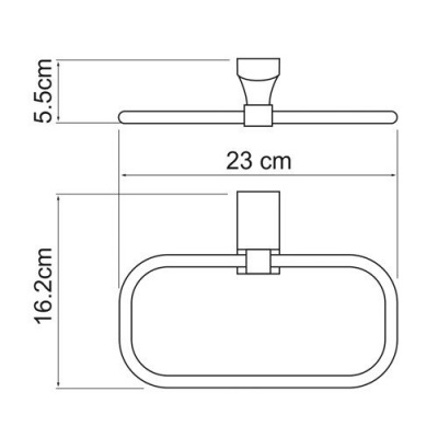 Держатель полотенец кольцо WasserKRAFT Leine K-5060, хром