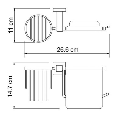 Держатель туалетной бумаги и освежителя WasserKRAFT Lippe K-6559, хром