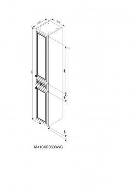 M41CSR0303WG Palace One, шкаф-колонна на ножках, универсальный, 30 см, белый, глянец, шт