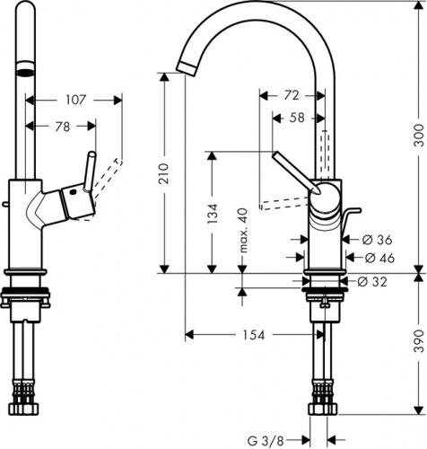 Смеситель для раковины Hansgrohe Talis 32084000, хром