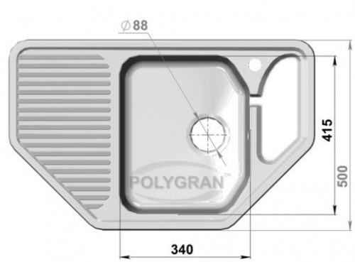 Кухонная мойка Polygran F-10 опал, 80х50х17,5