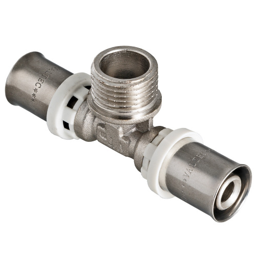 Тройник пресс Valtec с переходом на нар. р. 32х3/4"х32 НР