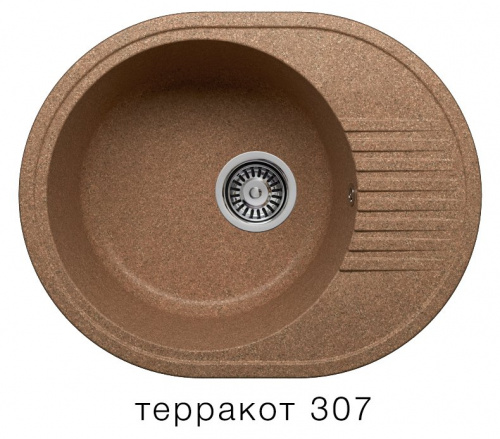 Кухонная мойка Polygran F-22 терракот, 57,5х46х20