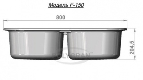 Кухонная мойка Polygran F-150 бежевый, 80х50х20