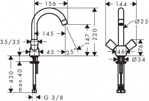 Смеситель для раковины Hansgrohe Logis 71221000, хром