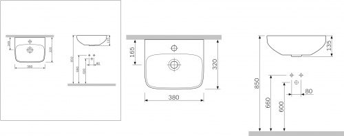 C504811WH Inspire раковина 38см