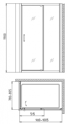 Душевой уголок Gemy Sunny Bay S28191A-A80 100x80x190