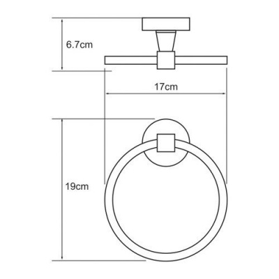 Держатель полотенец кольцо WasserKRAFT Isen K-4060, хром