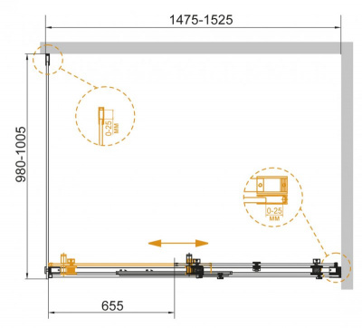 Душевой угол Cezares STYLUS-SOFT-AH-1-140/90-C-Cr 140x90x195