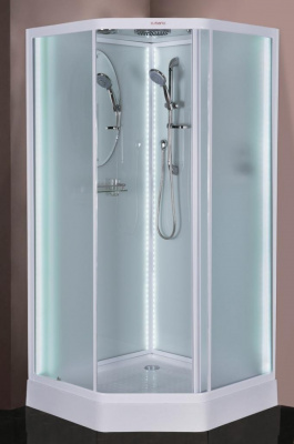 Душевая кабина Esbano ES-L90PR с LED освещением, пятиугольная 90x90
